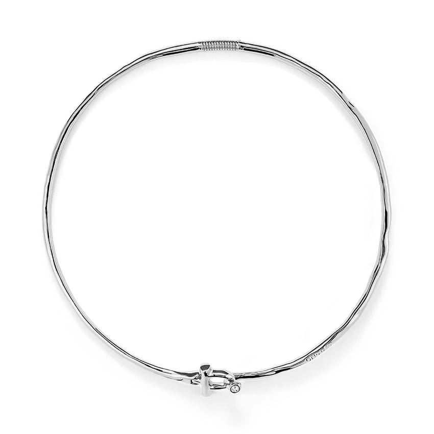 Sterling Silver Plated Ser Indomable White Necklace COL1938BLNMTL0