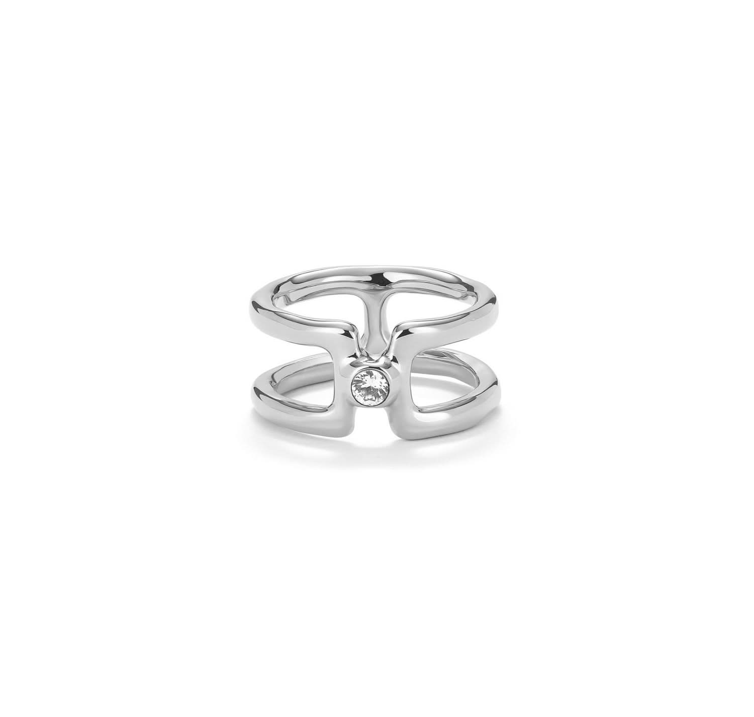 Sterling Silver Plated Ser Indomable White Ring ANI0816BLNMTLUNOde50ANI0816BLNMTL12