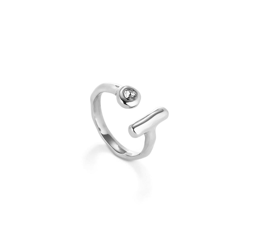 Sterling Silver Plated Ser Indomable White Ring ANI0817BLNMTL