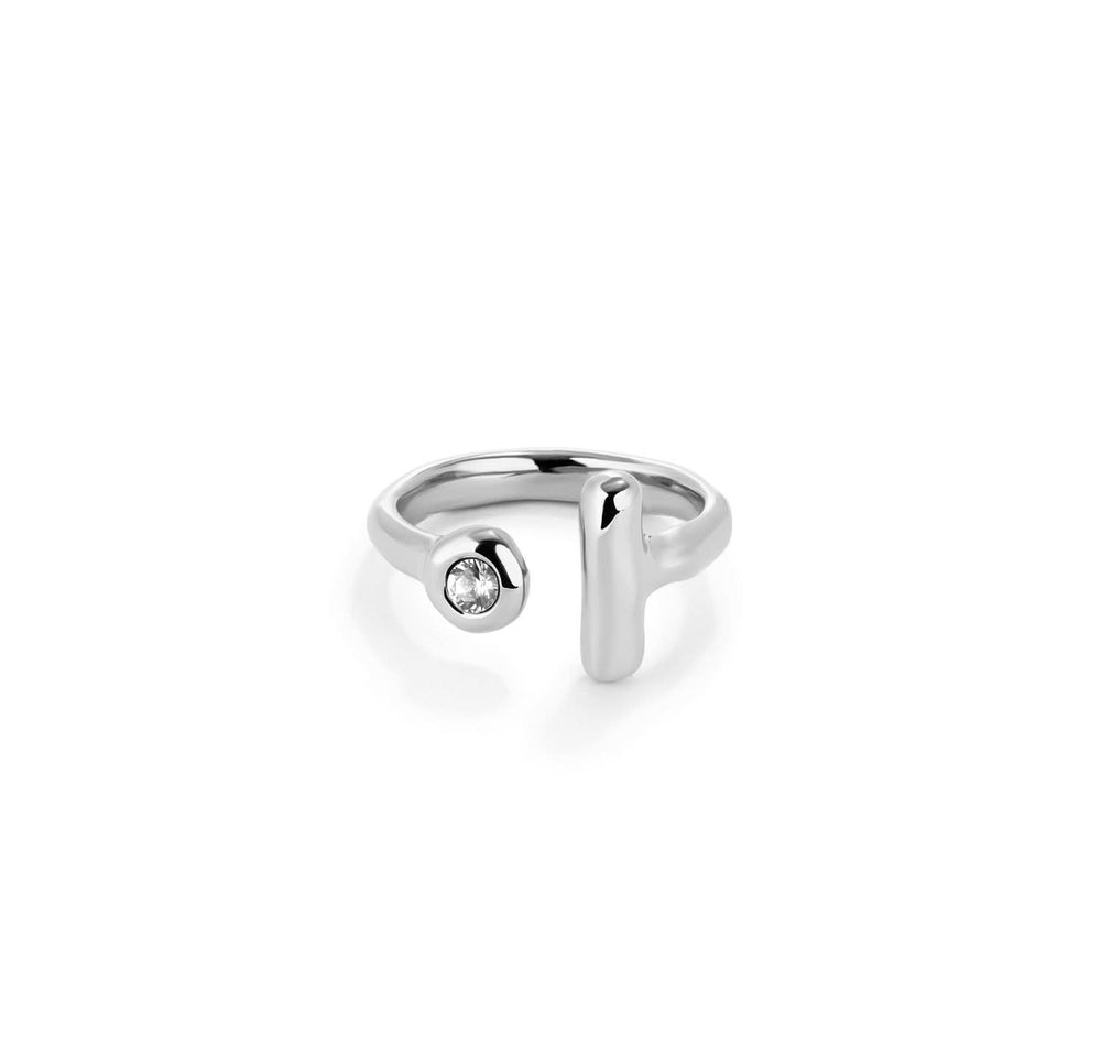 Sterling Silver Plated Ser Indomable White Ring ANI0817BLNMTL