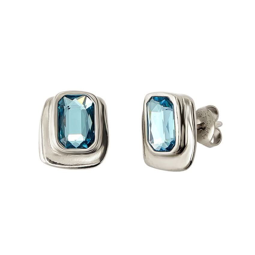 Sterling Silver Plated Ser Magnetica Blue Earrings PEN0973AZCMTL0U