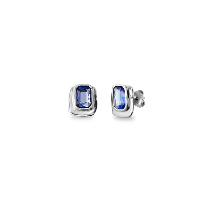 Sterling Silver Plated Ser Magnetica Blue Earrings PEN0973AZUMTL0U