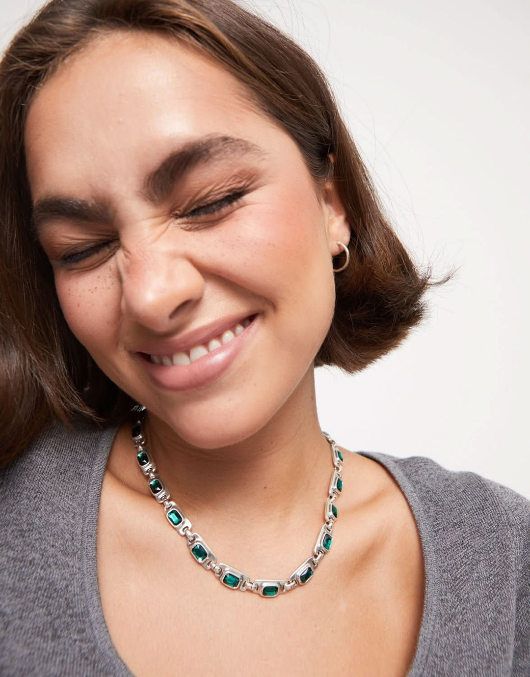 Sterling Silver Plated Ser Magnetica Green Necklace COL1955VRDMTL0UUNOde50COL1955VRDMTL0U