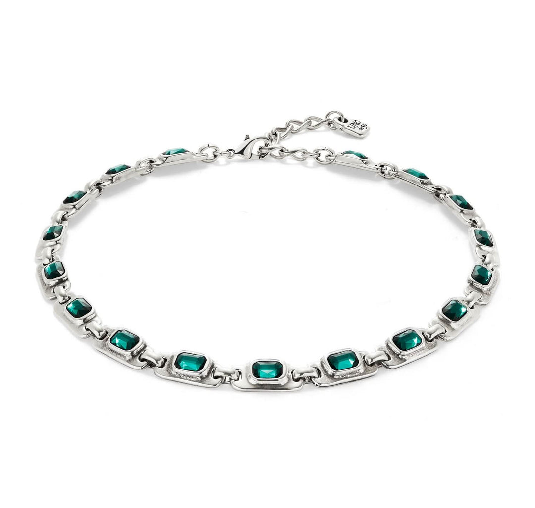 Sterling Silver Plated Ser Magnetica Green Necklace COL1955VRDMTL0UUNOde50COL1955VRDMTL0U