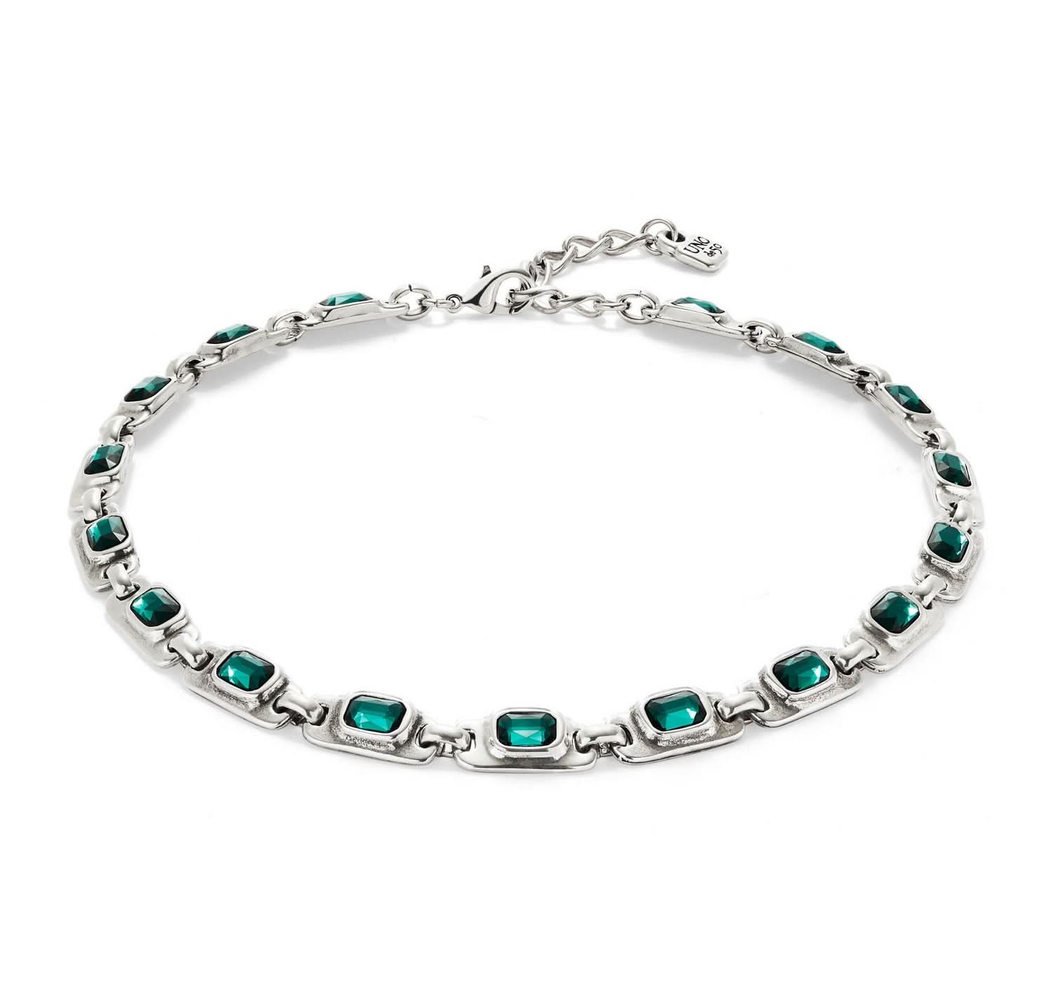 Sterling Silver Plated Ser Magnetica Green Necklace COL1955VRDMTL0UUNOde50COL1955VRDMTL0U