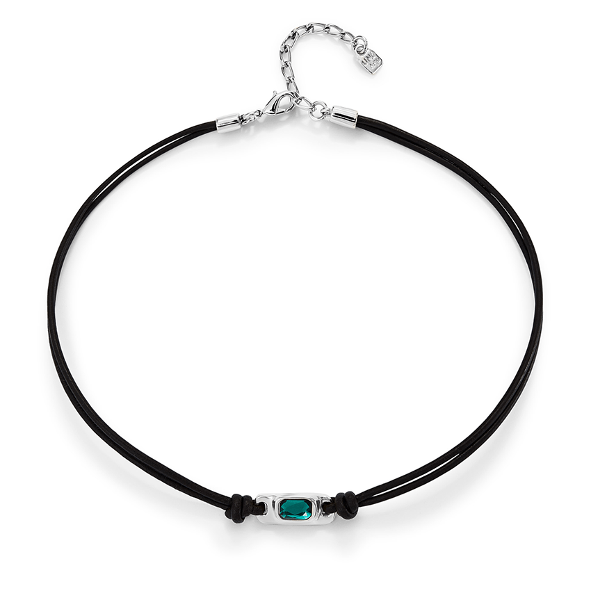 Sterling Silver Plated Ser Magnetica Green Necklace COL1966VRDMTL0U