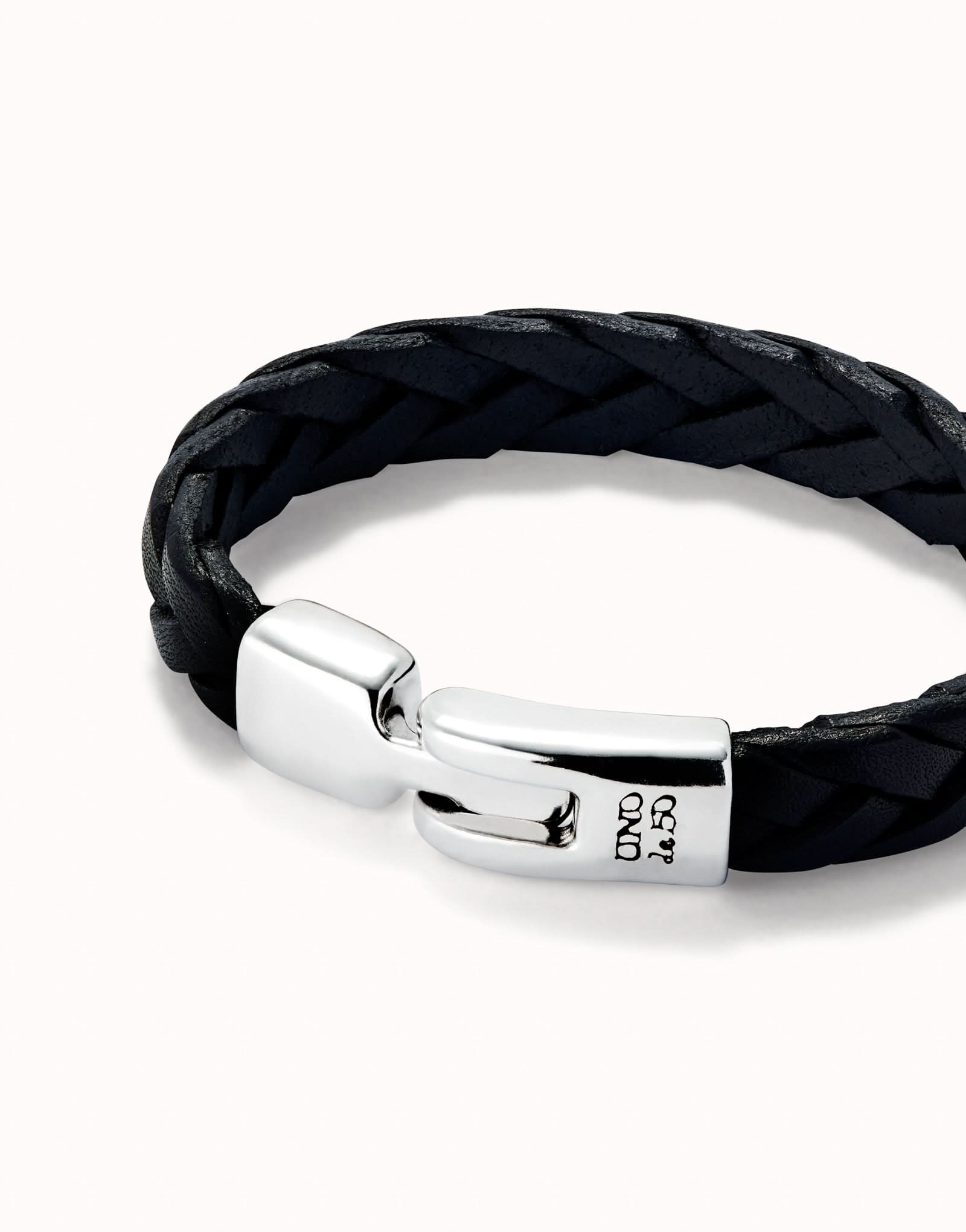 Sterling Silver Plated Ser Natural Black Bracelet PUL2455NGRMTLXUNOde50PUL2455NGRMTLXL