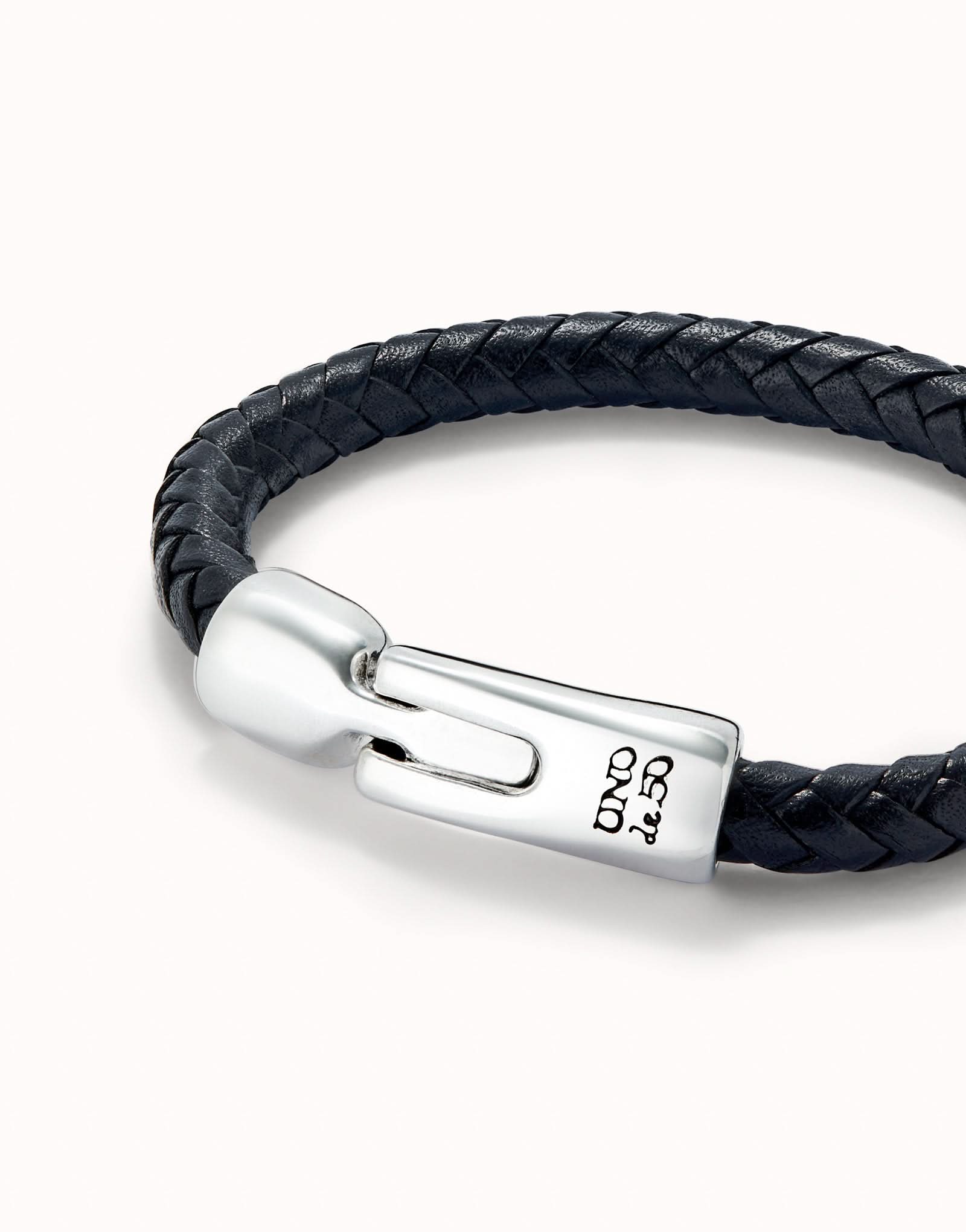 Sterling Silver Plated Ser Natural Black Bracelet PUL2460NGRMTLXUNOde50PUL2460NGRMTLXL