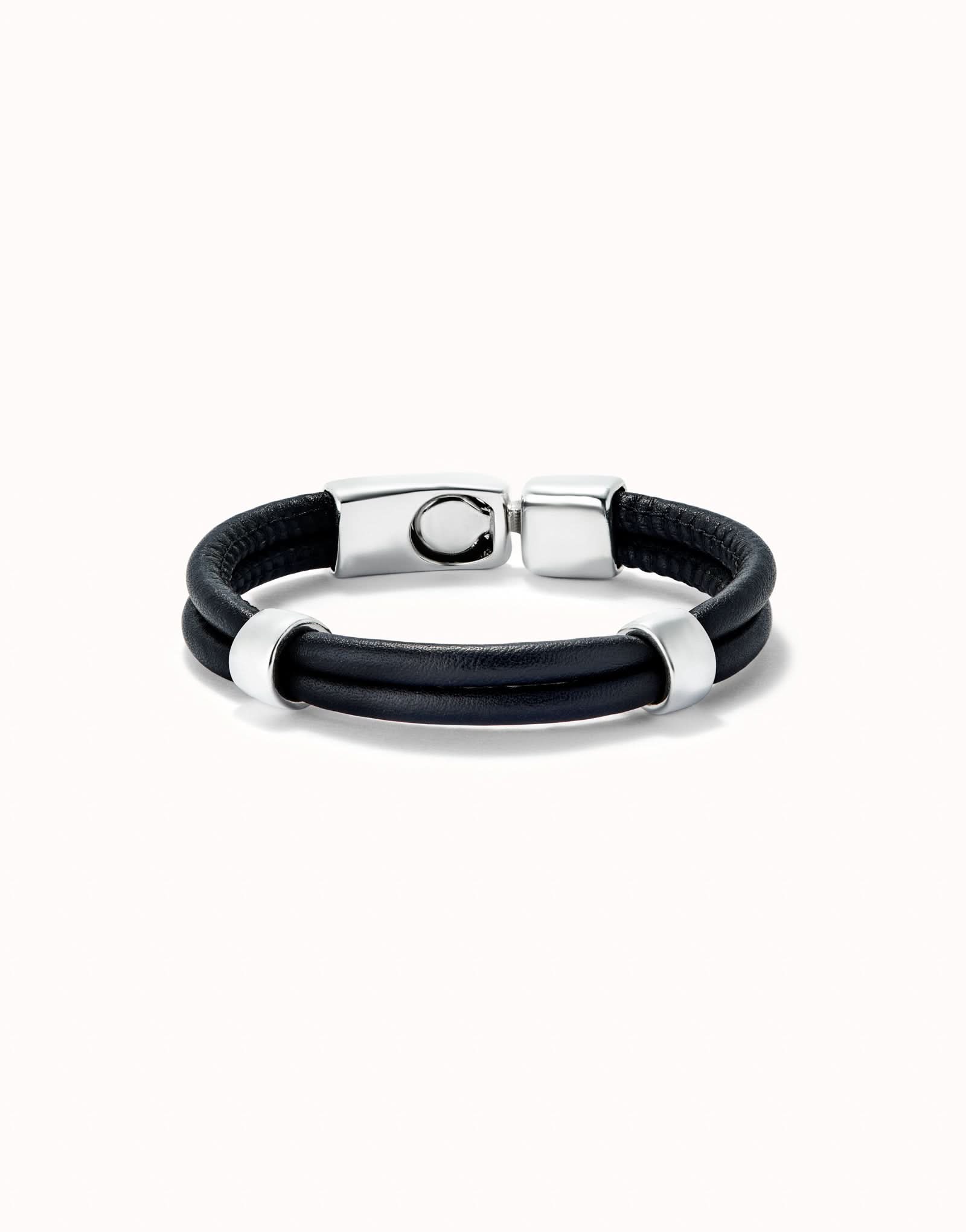 Sterling Silver Plated Ser Natural Black Bracelet PUL2489NGRMTLXUNOde50PUL2489NGRMTLXL