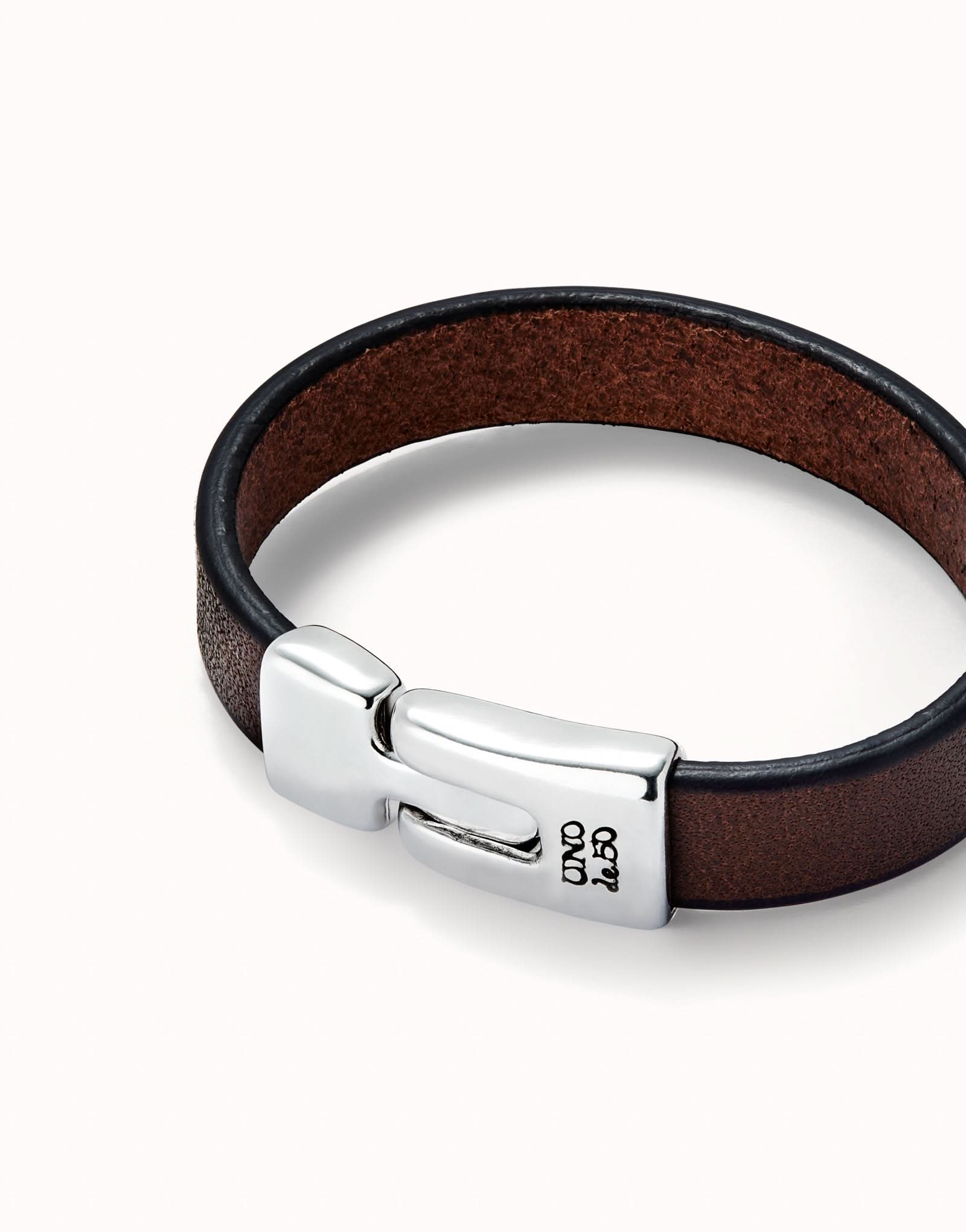 Sterling Silver Plated Ser Natural Brown Bracelet PUL2454MARMTLUNOde50PUL2454MARMTLXL