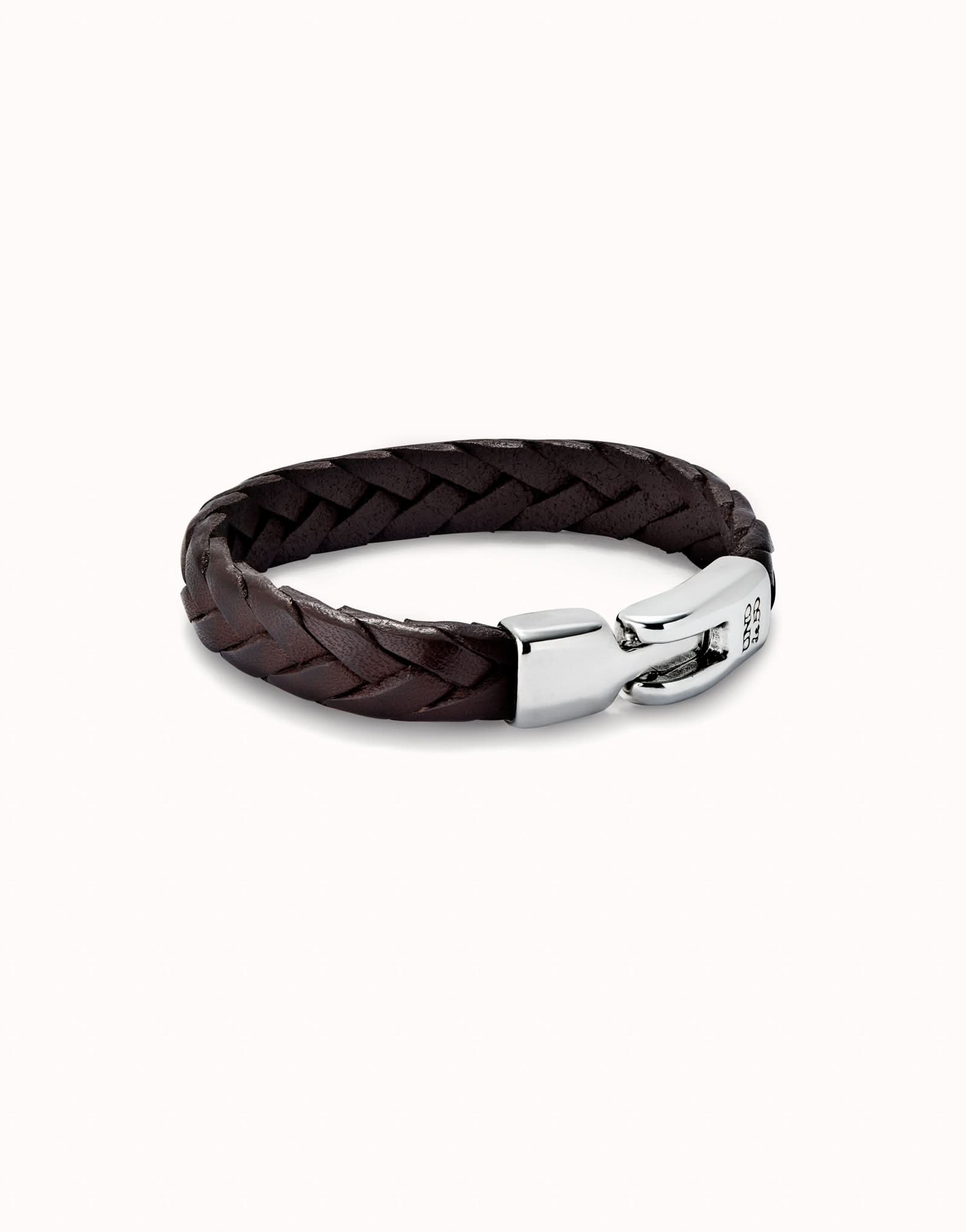 Sterling Silver Plated Ser Natural Brown Bracelet PUL2455MARMTLXUNOde50PUL2455MARMTLXL