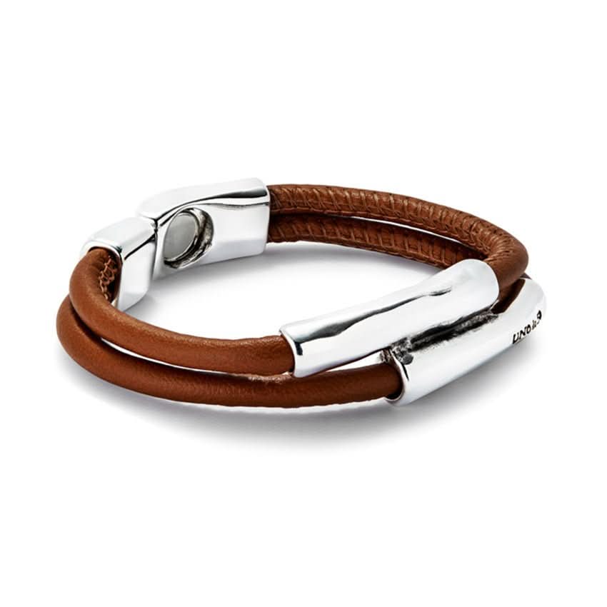 Sterling Silver Plated Ser Natural Brown Bracelet PUL2464CAMMTLXUNOde50PUL2464CAMMTLXL