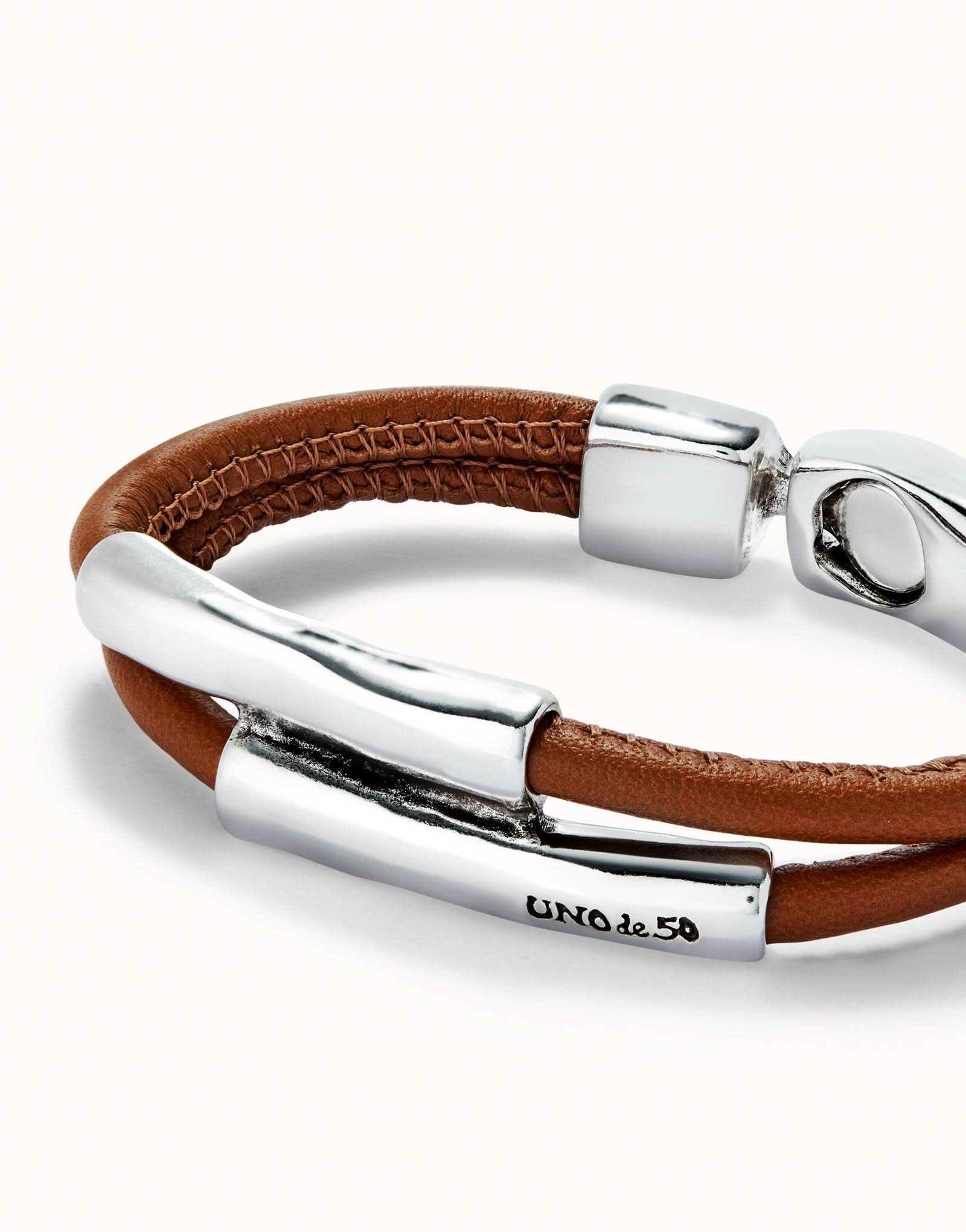 Sterling Silver Plated Ser Natural Brown Bracelet PUL2464CAMMTLXUNOde50PUL2464CAMMTLXL