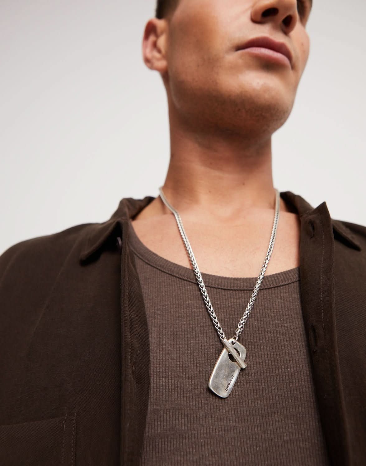 Sterling Silver Plated Ser Natural Silver Chain COL1943MTL0000UUNOde50COL1943MTL0000U