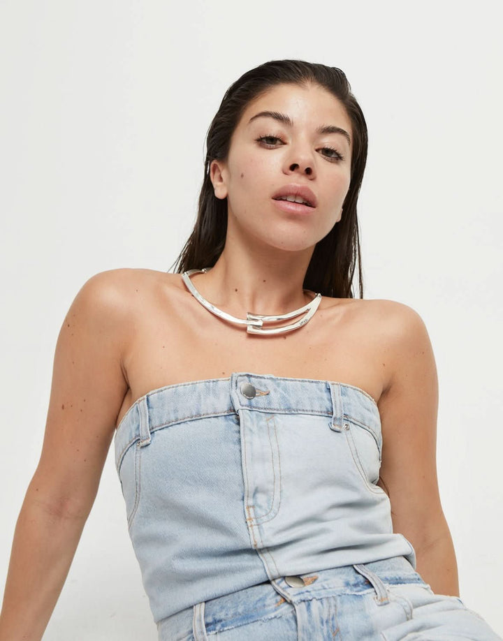 Sterling Silver Plated Ser Original Silver Necklace COL1976MTL0000UUNOde50COL1976MTL0000U