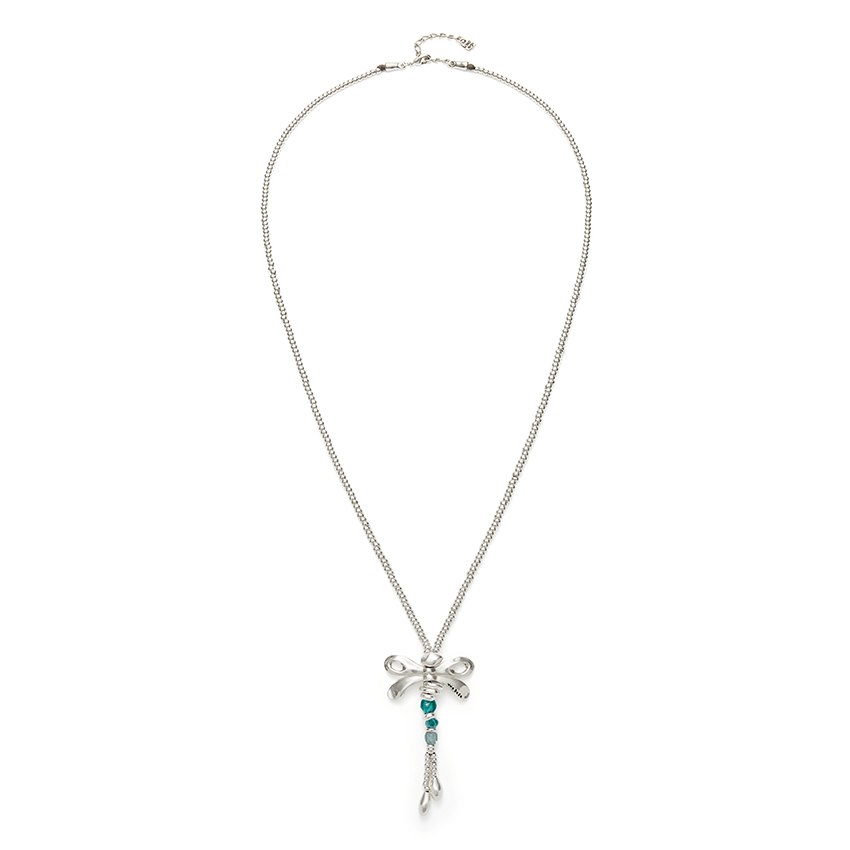 Sterling Silver Plated Ser Rebelde Green Necklace COL1963VRDMTL0U