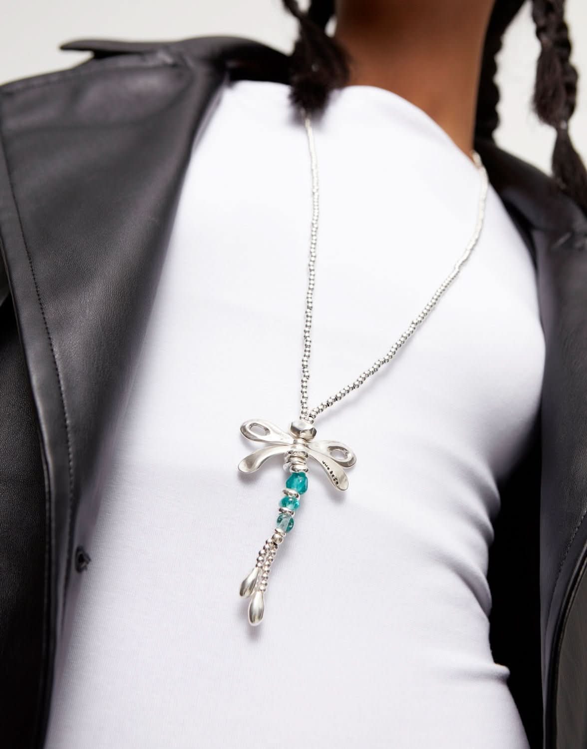 Sterling Silver Plated Ser Rebelde Green Necklace COL1963VRDMTL0UUNOde50COL1963VRDMTL0U
