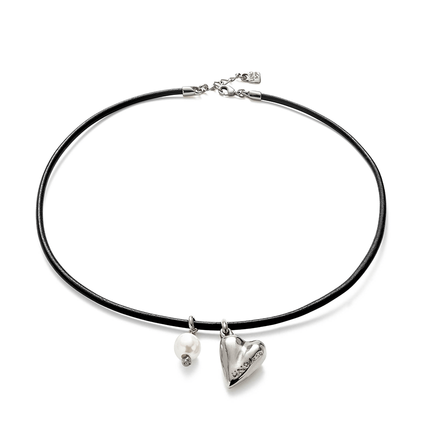Sterling Silver Plated Ser Unico Brown Charm Necklace COL2014MARMTL0U