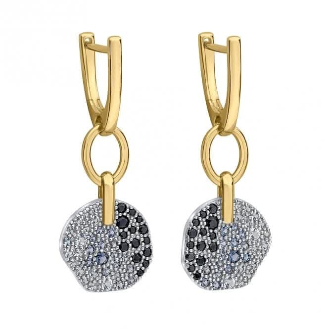 Fiorelli Silver Platinum Gold Earrings E6376