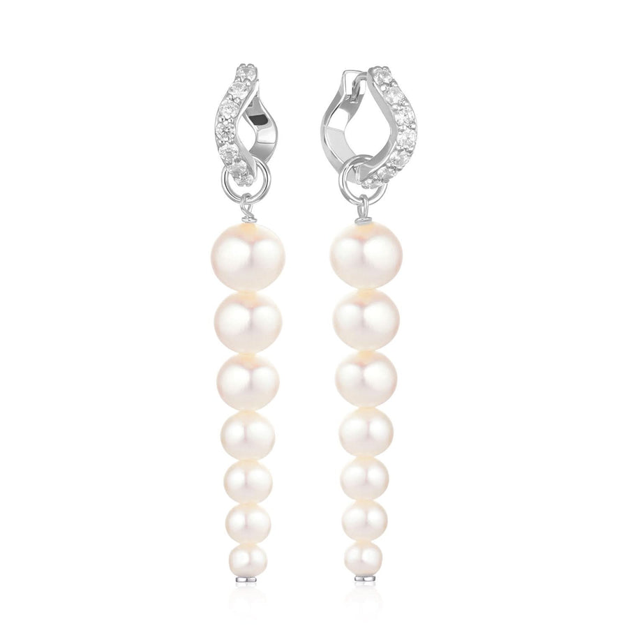 Sterling Silver Ponza Sette Earrings SJ-E2447-PCZ