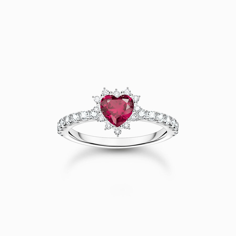 Sterling Silver Red Heart Romance Ring TR2484-013-10