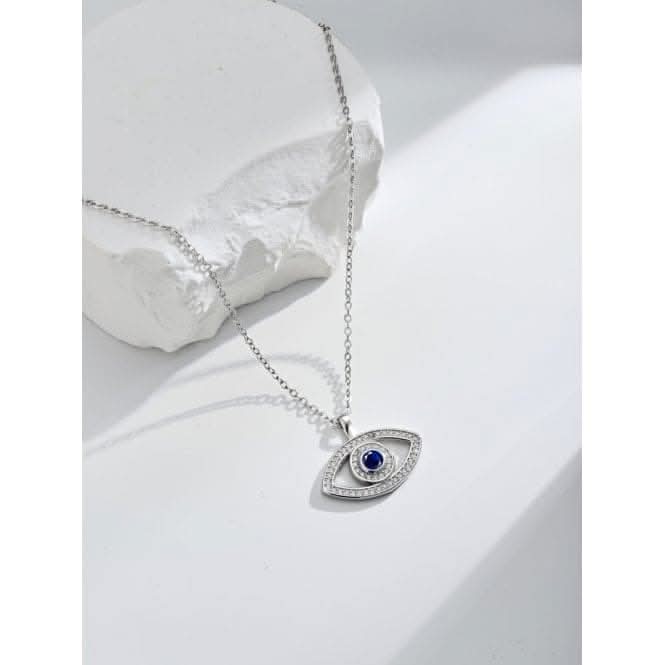 Sterling Silver Rhodium Plated Evil Eye Necklace ERLN008Ellie Rose LondonERLN008