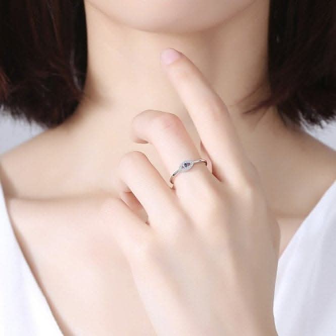 Sterling Silver Rhodium Plated Evil Eye Ring ERLR011Ellie Rose LondonERLR011 - 52