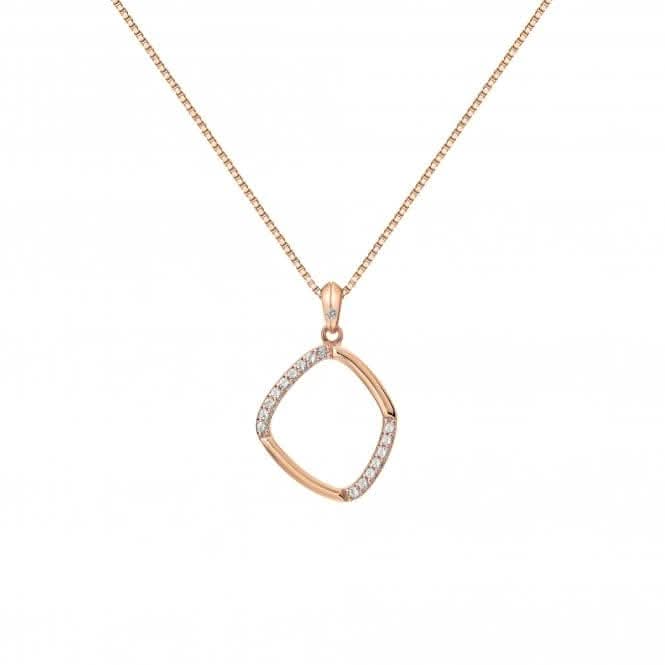 Sterling Silver Rose Gold Behold White Topaz Large Pendant DP783