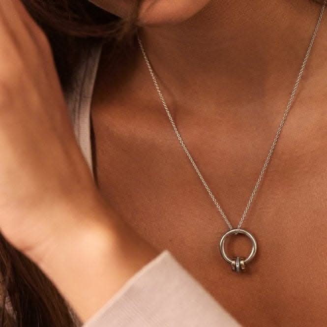 Sterling Silver Rose Gold & Gold Plated Trio Barrel Pendant DP883Hot DiamondsDP883