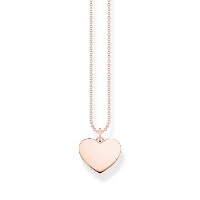 Sterling Silver Rose Gold Plated Heart Necklace KE2128-415-40-L45V