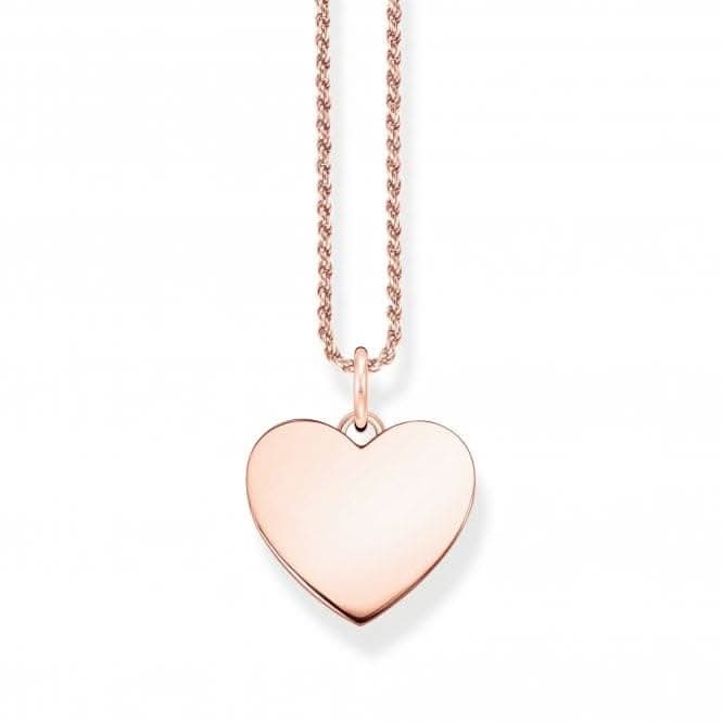 Sterling Silver Rose Gold Plated Heart Necklace KE2132-415-40-L50