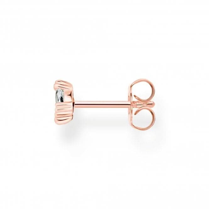 Sterling Silver Rose Gold Plated Ice Crystal Single Earring H2259-416-14