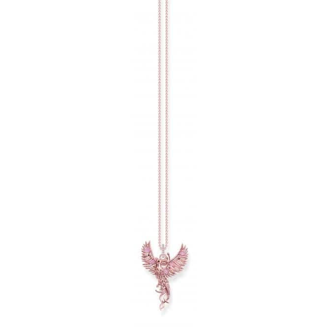 Sterling Silver Rose Gold Plated Phoenix Necklace KE2191-426-7-L45V
