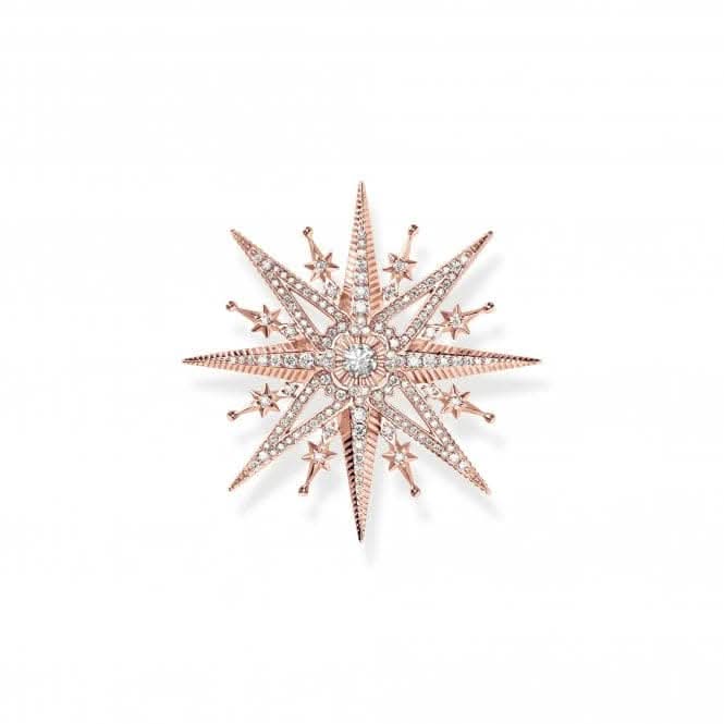 Sterling Silver Rose Gold Plated Pink White Stones Star Brooch X0281 - 578 - 14Thomas Sabo Sterling SilverX0281 - 578 - 14