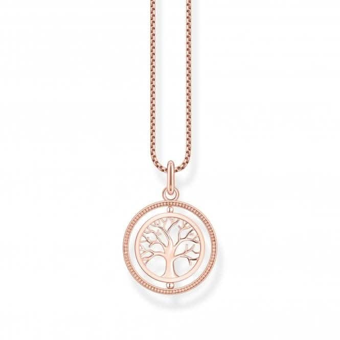 Sterling Silver Rose Gold Plated Tree Of Love Necklace KE2148 - 416 - 14 - L45VThomas Sabo Sterling SilverKE2148 - 416 - 14