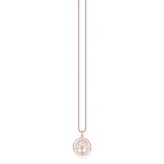 Sterling Silver Rose Gold Plated Tree Of Love Necklace KE2148-416-14-L45V