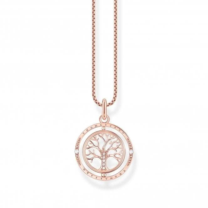 Sterling Silver Rose Gold Plated Tree Of Love Necklace KE2148-416-14-L45V