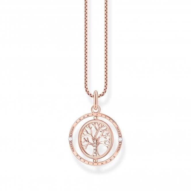 Sterling Silver Rose Gold Plated Tree Of Love Necklace KE2148 - 416 - 14 - L45VThomas Sabo Sterling SilverKE2148 - 416 - 14