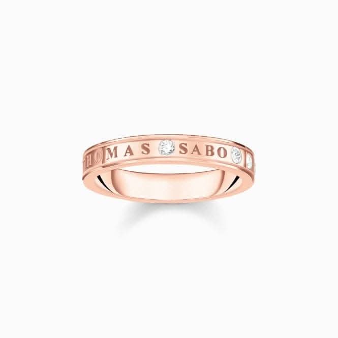 Sterling Silver Rose Gold Plated White Stones Band Ring TR2253 - 416 - 14Thomas Sabo Sterling SilverTR2253 - 416 - 14 - 58