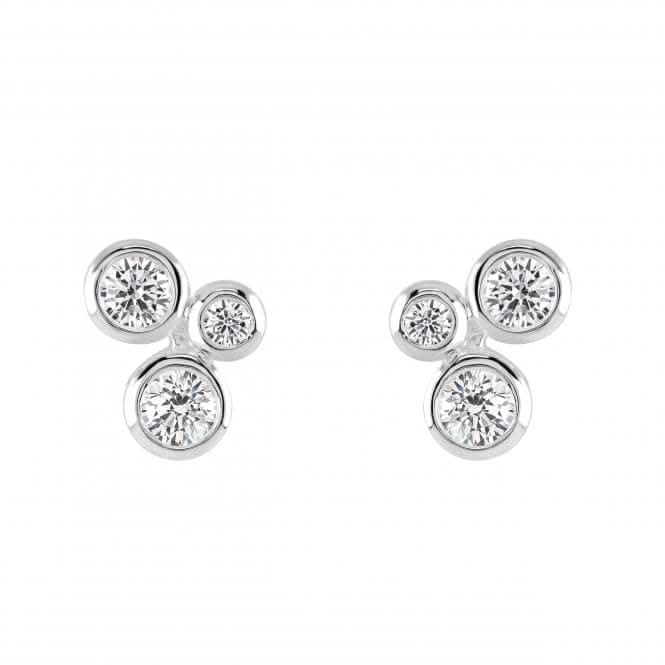Sterling Silver Scattered Round Cubic Zirconia Stud Earrings 38427CZDew38427CZ