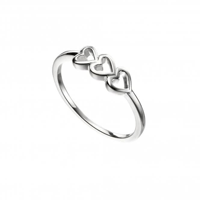 Sterling Silver Silver Triple Heart Ring R3727