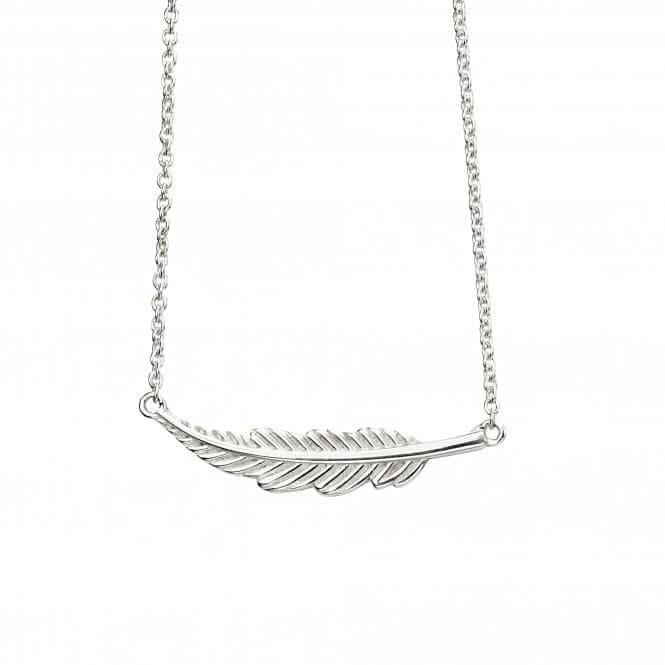 Sterling Silver Small Feather Necklace N4382
