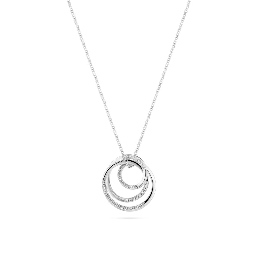 Sterling Silver Spirale Necklace SJ-N2590-CZ
