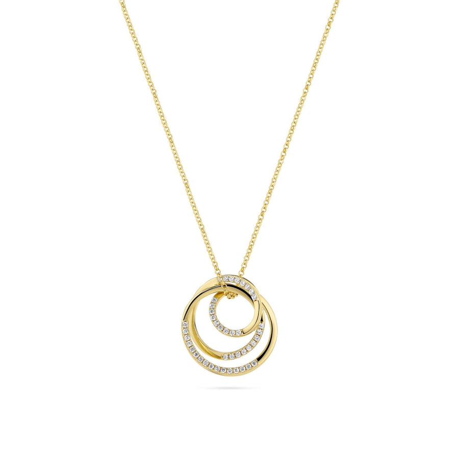 Sterling Silver Spirale Necklace SJ-N2590-CZ-YG