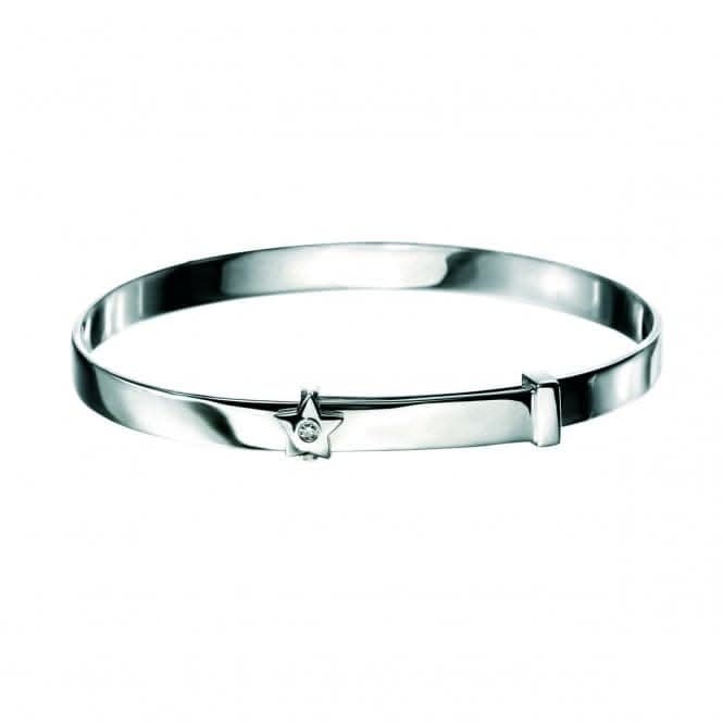 Sterling Silver Star Baby Bangle B772