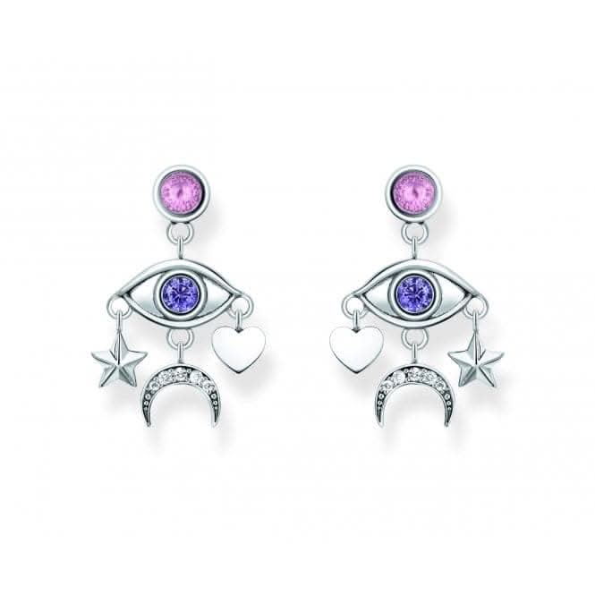 Sterling Silver Stylised Eye Stone Earrings H2272-643-7