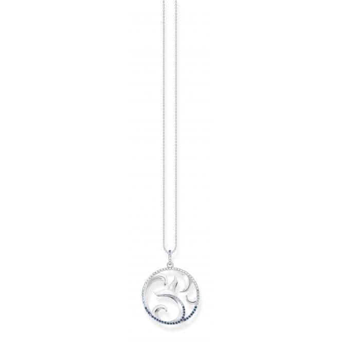 Sterling Silver Tail Fin Blue Stones Necklace KE2145 - 644 - 1 - L50VThomas Sabo Sterling SilverKE2145 - 644 - 1
