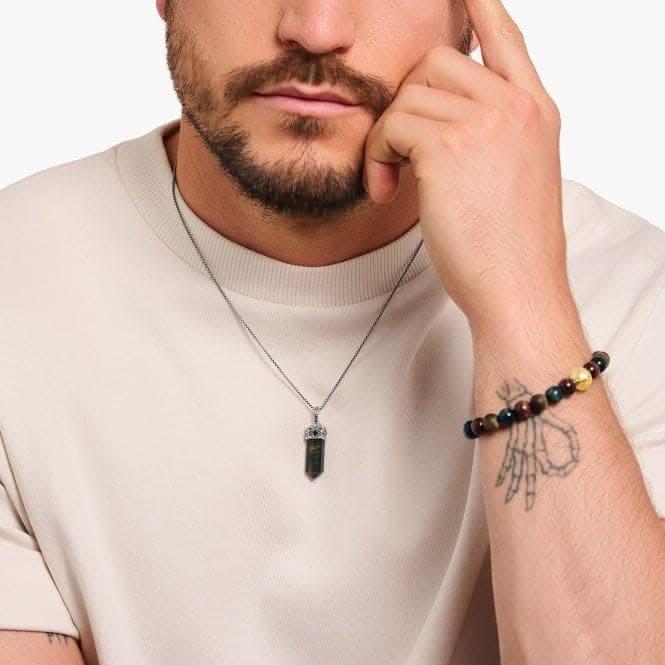 Sterling Silver Tiger's Eye Zirconia Blue Hexagon Shaped Pendant PE964 - 950 - 1Thomas Sabo Sterling SilverPE964 - 950 - 1