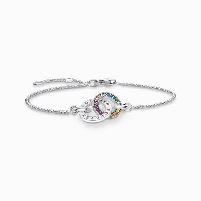 Sterling Silver Together Forever Colourful Stones Bracelet A1551-318-7