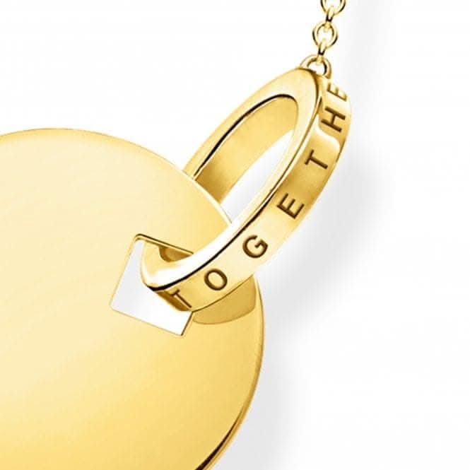 Sterling Silver Together Gold Necklace KE1947-413-39-L45v